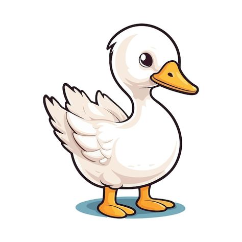 Goose Drawing Illustration, Duck Vector, Goose Illustration, Goose Drawing, Cute Goose, Duck Illustration, Animal Doodles, Kawaii Cartoon