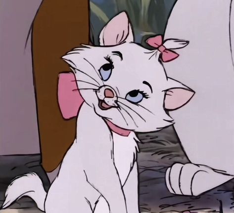 White Cat Disney, Marie Cat Aesthetic, Pink Disney Aesthetic, Marie Pfp, Marie The Cat, Old Disney Characters, Marie Disney, Old Disney Movies, Cute Disney Characters