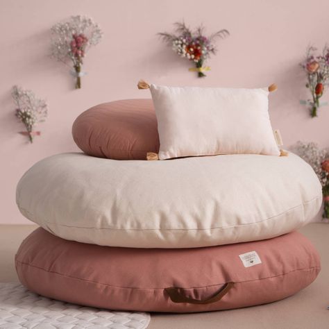 Large Floor Cushions, Floor Seating, Meditation Room, Floor Cushions, Girl Room, Futon, Room Inspo, Leather Handle, Kids Bedroom