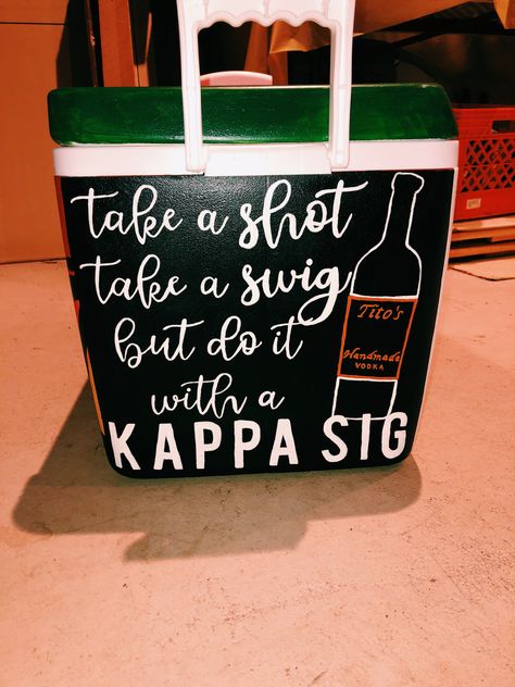 kappa sigma cooler, tito’s cooler Fraternity Canvas Painting, Frat Coolers Ideas Kappa Sigma, Kappa Sigma Cooler Ideas, Phi Sigma Kappa Cooler, Fraternity Sweetheart Ideas, Alpha Sigma Phi Cooler, Kappa Sigma Frat Cooler, Frat Mountain Weekend Cooler, Funny Frat Coolers