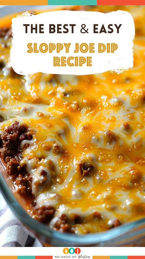 This Sloppy Joe Dip is the ultimate crowd-pleaser! Loaded with ground beef, bell pepper, and gooey cheddar cheese, it's perfect for any gathering. Serve hot with toasted bread or crackers for an irresistible appetizer. Make this for your next party and watch it disappear! Click here for the full recipe and instructions! Sloppy Joe Dip Crock Pot, Easy Ground Beef Appetizers, Ground Beef Dips, Ground Beef Appetizers Easy, Appetizers With Ground Beef, Ground Beef Appetizers, Sloppy Joe Dip, Best Spaghetti Recipes, Sloppy Joes Dip