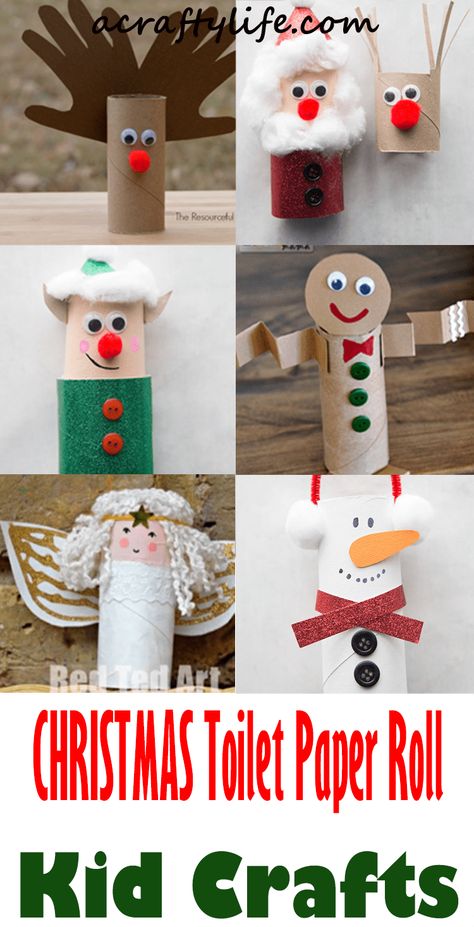 Arts And Craft With Toilet Rolls, Toilet Roll Decorations Christmas, Easy Christmas Crafts Toilet Paper Rolls, Toddler Christmas Crafts Toilet Paper Roll, Toilet Roll Crafts Christmas, Snowman Crafts Toilet Paper Roll, Crafts From Paper Towel Rolls, Toddler Crafts With Toilet Paper Rolls, Christmas Crafts For Kids Toilet Roll