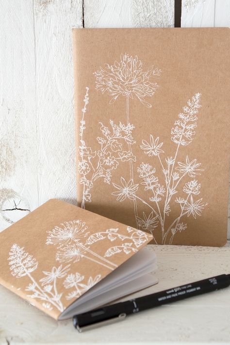 Our beautiful handprinted notebooks are made with lovely high quality paper meaning that is just perfect for sketching in too. 🖊️ We print our books using a traditional hand printed technique here in our Cornish studio. Available in the birdsong, garden and bee design in two handy sizes, perfect for at home or as a handbag notebook. #HelenRound #sketchbook #notebook Cute Sketchbook Cover Ideas, Homemade Sketchbook, Cute Notebook Covers, Notebook Cover Diy, Panda Notebook, Personalized Notebook Cover, Bee Notebook, Aesthetic Notebooks, Sketchbook Notebook