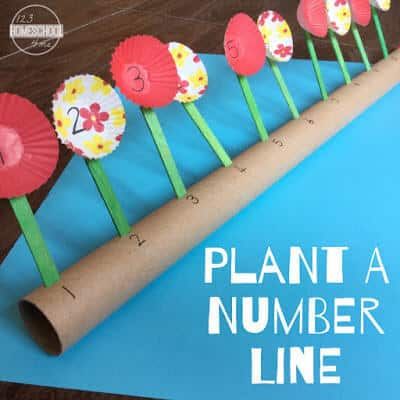 plant a number line counting activity for toddler, preschool, kindergarten Plants Activities, Preschool Gardening, Math Activities For Preschoolers, Spring Math Activities, Spring Preschool Activities, Spring Themes, Line Math, Learning Crafts, March Themes