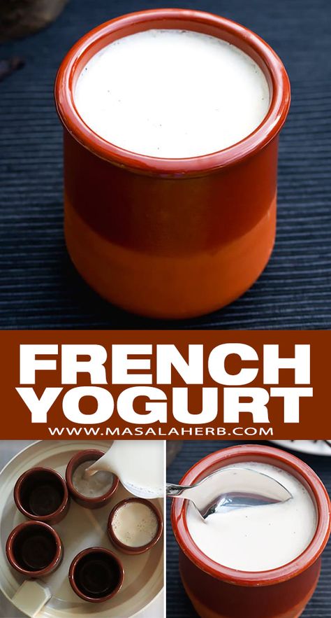 French Yogurt Recipe, Vanilla Yogurt Recipes, French Yogurt, Fage Yogurt, Homemade Yogurt Recipes, Diy Yogurt, Kefir Yogurt, Coffee Yogurt, Yoghurt Recipe