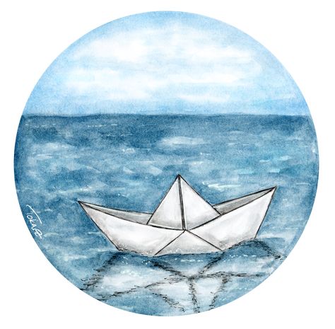 Let's all be Paperboat-Adventurers! #paperboat #watercolor #adventure #summer #blue #patriciatokarz #pattokarts Adventure Summer, Boat Drawing, Origami Boat, Watercolour Inspiration, Paper Boat, Boat Painting, Happy Paintings, Summer Blue, Illustration Character Design