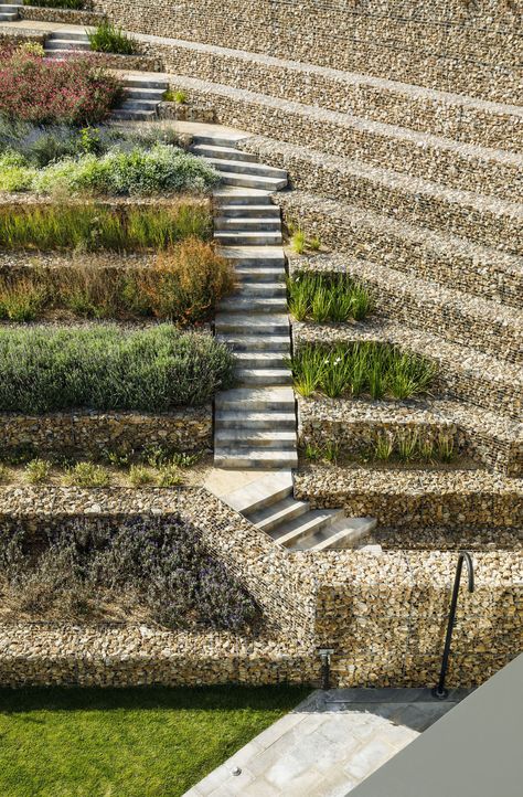 Gallery of Happy House in Begur / SALA FERUSIC Architects - 4 Terraced Landscaping, Landscape Elements, Happy House, Garden Landscape Design, Terrace Garden, Landscape Walls, Landscape Lighting, Landscape Architect, Urban Landscape