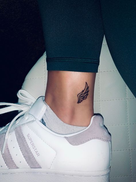 Wing On Ankle Tattoo, Wing Tattoo Ankle, Wing Tattoo On Ankle, Nike Wings Tattoo, Ankle Angel Wing Tattoo, Wings On Ankle Tattoo, Ankle Wing Tattoo, Angel Wing Tattoo On Ankle, Simple Wing Tattoo