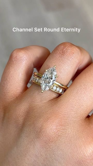 Gold Wedding Band For Marquise Ring, Marquise Engagement Ring Carat Size, Marquise Wedding Ring Set Stack, Marquise Wedding Band Stack, Wedding Rings Engagement Marquise, Marquise Engagement Ring With Band Stack, Gold Marquise Engagement Ring With Band, Marquise Gold Engagement Ring, Marquise Ring With Wedding Band