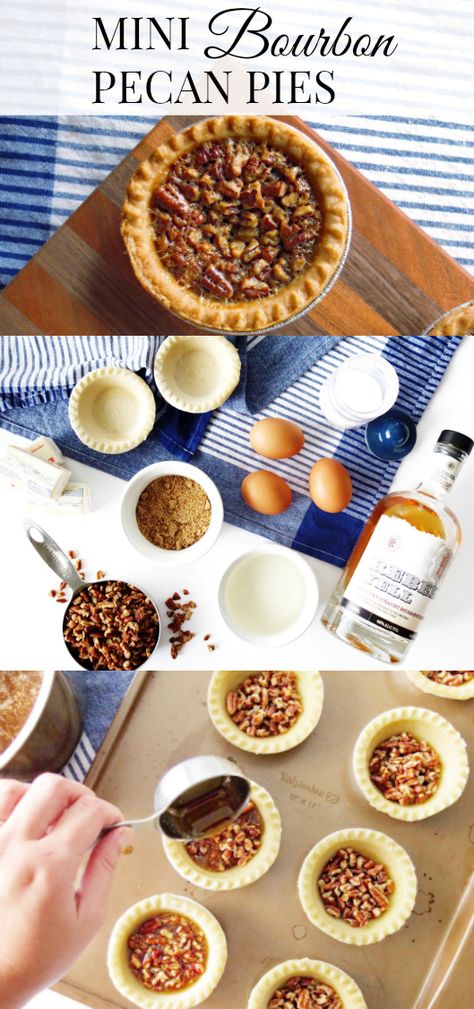 These miniature desserts are the perfect Thanksgiving recipe. Mini Bourbon Pecan Pies are easy to make. They are sweet and crunchy deliciousness! // www.ElleTalk.com Miniature Desserts, Bourbon Pecan Pie, Pecan Pies, Evan Williams, Thanksgiving Recipe, Thanksgiving Food Desserts, Thanksgiving Pies, Perfect Thanksgiving, Mini Pies