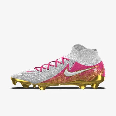 Nike Phantom Luna 2 Elite By You Custom FG High-Top Soccer Cleats Cute Soccer Cleats, Custom Soccer Cleats, Pink Soccer Cleats, Soccer Poses, Nike Soccer Cleats, Cute Summer Shirts, Soccer Season, Nike Cleats, Women’s Soccer