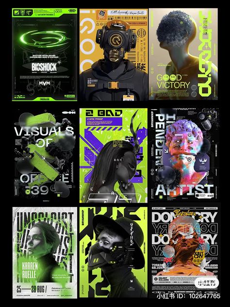 Product Collage Design, Typography Magazine Cover, Dnb Poster, Rave Graphic Design, Cyberpunk Magazine, Anti Design Graphic, Graphic Design Posters Illustration, Cyberpunk Poster, Anti Design