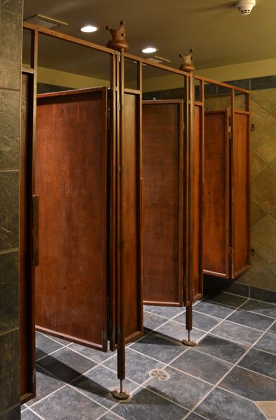 Some great pictures of the pub project — Sawatzky's Imagination Corporation Bathroom Door Ideas, Toilette Design, Restaurant Bathroom, Bathroom Stall, Restroom Design, Public Bathrooms, Interior Vintage, Industrial Bathroom, Interior Minimalista