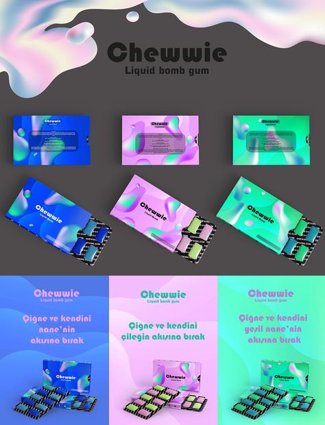 Gum Package Design, Bubble Gum Packaging Design, Bubble Gum Packaging, Chewing Gum Packaging Design, Gum Packaging Design, Gum Branding, Chewing Gum Packaging, Gum Packaging, Orbit Gum