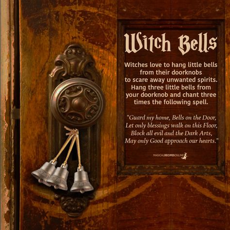 Witch Bells and how to Use them - Magical Recipes Online Bell Witch, Witch Bells, Wiccan Magic, Wiccan Witch, Magick Spells, Wiccan Spell Book, Witch Craft, Witchcraft Spell Books, Witch Spell Book