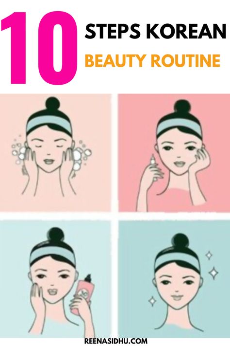 10 Steps Korean Beauty Routine. The ultimate 10 step system to achieve beautiful skin. #korean beauty tips #korean beauty tips skin care #korean beauty tips skincare routine #korean beauty Best Korean Skincare Routine, Hair Washing Routine, Skin Korean, Korean 10 Step Skin Care, Korean Beauty Routine, Korean Beauty Tips, Tips Skincare, Korean Skincare Routine, Beauty Tips For Skin