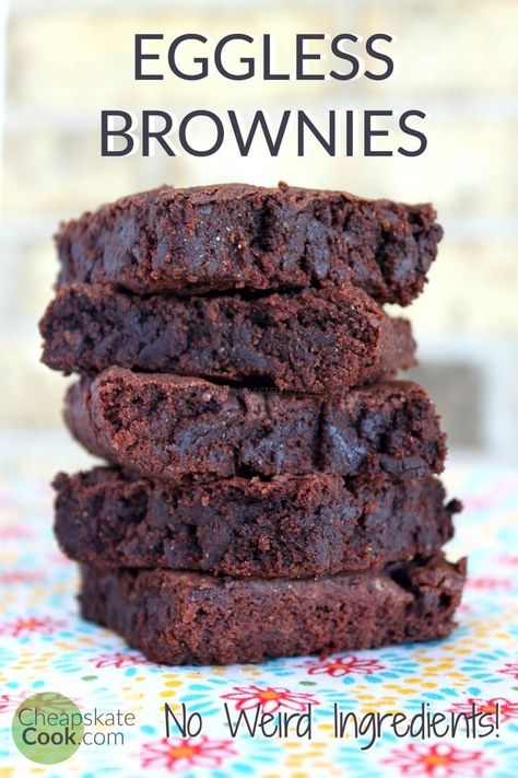 Eggless Brownies, Eggless Brownie Recipe, Classic Brownies Recipe, Tartiflette Recipe, Egg Free Desserts, Egg Free Baking, Dairy Free Brownies, Egg Replacer, Eggless Desserts