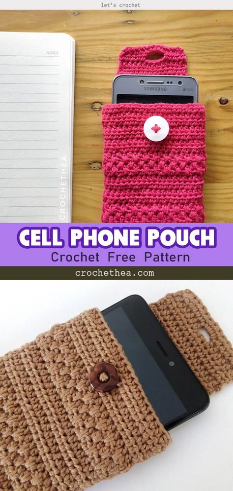 Simply Elegant Cell Phone Pouch Crochet Free Pattern #freecrochetpattern #crochetpattern #phonecasefreepattern Crochet Phone Case Pattern Free, Pouch Crochet Pattern, Crochet Pants Pattern, Crochet Phone Case, Crochet Phone Cover, Phone Bag Pattern, Crochet Giraffe Pattern, Pouch Crochet, Iphone Pouch