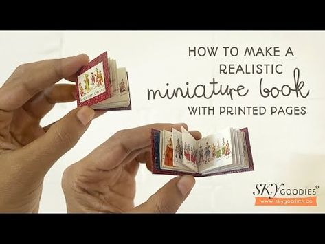 (336) Realistic Mini Book with Real Printed Pages: An easy tutorial to make your own miniature books - YouTube How To Make A Miniature Book, Mini Books Diy Free Printable, How To Make A Mini Book, Diy Tiny Books, Mini Book Tutorial, Mini Books Diy, Dollhouse Books, Mini Book, Miniature Books