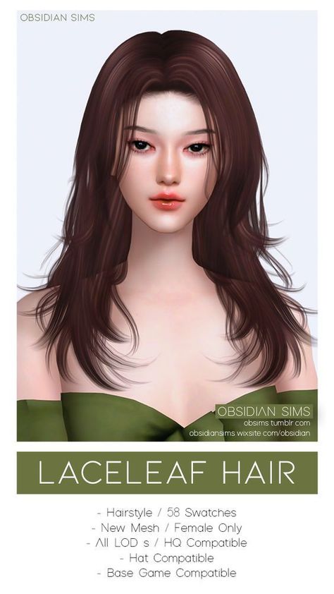 Sims 4 Cc Hair Presets, Sims 4 Cc Hair Female Long Curly, Sims4 Alpha Cc, Obsidian Sims, Alpha Cc, Mod Hair, The Sims 4 Skin, Pelo Sims, Free Sims 4