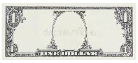 One dollar bill front empty no face frame for design isolated on white. See my similar works in portfolio. One Dollar note front with copyspace frame isolated royalty free stock photo Money Frame, Tattoo Lettering Alphabet, Money Template, Dollar Note, One Dollar Bill, Dollar Banknote, Bill Template, Money Bill, Face Template