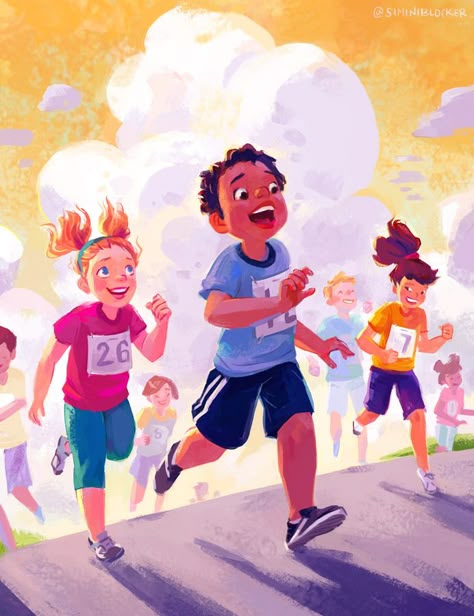 Friend Magazine, Running Illustration, Story Books Illustrations, Illustration Art Kids, Picture Books Illustration, Childrens Books Illustrations, Book Illustration Art, Sport Illustration, Poses References