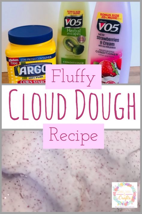 Cloud Dough Ice Cream, Cloud Playdough Recipe, Moon Dough Recipe, Cornstarch Slime, Cloud Dough Recipe, Messy Activities, Moon Dough, Cloud Dough Recipes, Infant Development