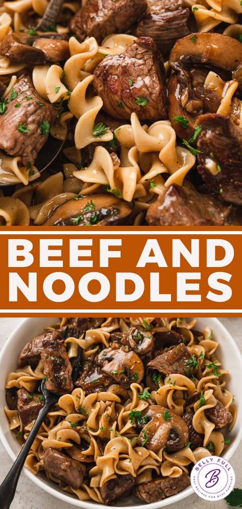 Beef And Noodles Canned Beef, Round Steak Beef And Noodles, Cheesy Beefy Noodles, Beef Tip And Noodles, Beef And Noodles Dutch Oven, Beef N Noodles Stove Top, Burger Noodle Recipes, Meat And Noodle Recipes, Beef Stroganoff With Egg Noodles