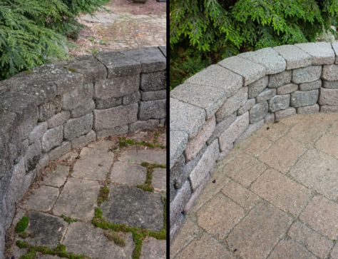 Get Rid Of Patio Moss | The Paver Savers | Northampton PA Polymeric Sand, Moss Removal, Spring Clean Up, Clean Patio, Stone Walkway, Paving Slabs, Landscape Elements, Beautiful Patios, Brick Patios