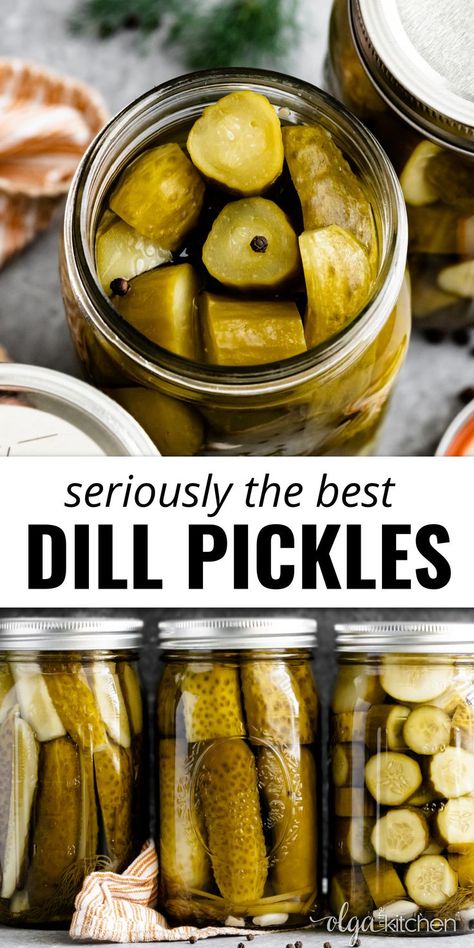 Make Your Own Pickles, Pickles Homemade Easy, Crunchy Dill Pickles, Canning Pickles Recipe, Homemade Dill Pickles, Making Dill Pickles, Easy Pickling Recipes, Easy Pickle, Homemade Pickles Dill