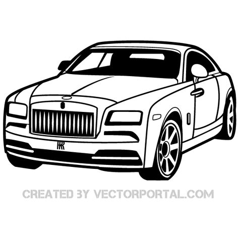 Rolls-Royce Car Clip Art Image Lowrider Drawings, Rolls Royce Car, Royce Car, Luxury Cars Audi, Cool Car Drawings, Truck Coloring Pages, Car Vector, Cars Coloring Pages, Free Cars