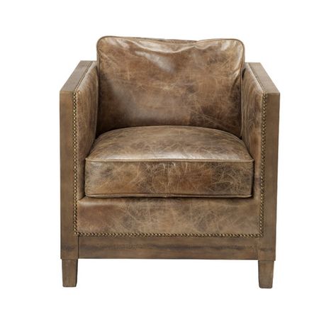 Dringenberg Leather Club Chair Classic Sofa Styles, Light Brown Top, Rustic Chair, Leather Club Chairs, Leather Chairs, Leather Accent Chair, Exposed Wood, Furniture Hacks, Club Chair