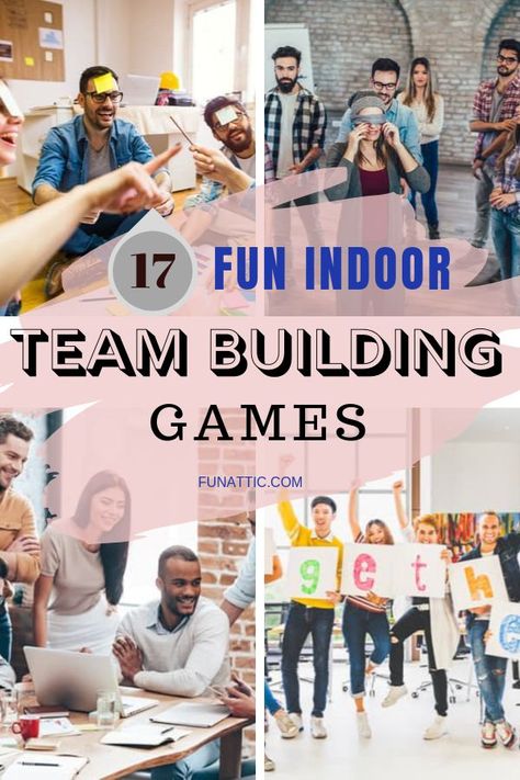 Looking for fun team-building games to play indoors? You're in luck! Here you will find an ultimate guide to group teamwork games perfect for all ages. Give them a try! #IndoorTeamBuildingGamesForKids #IndoorTeamBuildingGamesForWork Games For Team Building At Work, Group Building Activities Teamwork, Ice Breaker Ideas Team Building, Game For Team Building, Fun Meeting Games, Retreat Activities Team Building, Meeting Activities Team Building, Camp Team Building Activities, Large Group Team Building Activities For Work