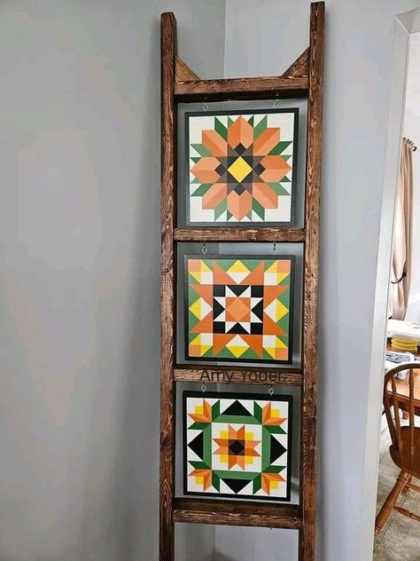 Quilt Ladder, Mini Barn, Barn Quilt Designs, My Boards, Barn Quilt, Barn Quilts, Still Working, Quilting Designs, Quilt Blocks