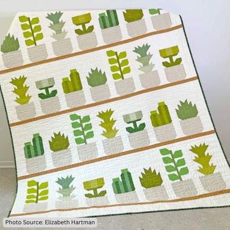 Garden Themed Quilts, Plant Quilt Pattern, Plant Quilt, Elizabeth Hartman Quilts, Elizabeth Hartman, Top 4, Quilt Ideas, Quilt Patterns, Craft Projects