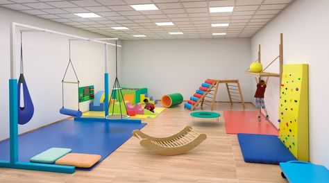 Sensory Kids Room, Daycare Room Design, Home Day Care, Occupational Therapy Kids, Mini Gym, Daycare Room, Kindergarten Design, Sensory Rooms, Sensory Room