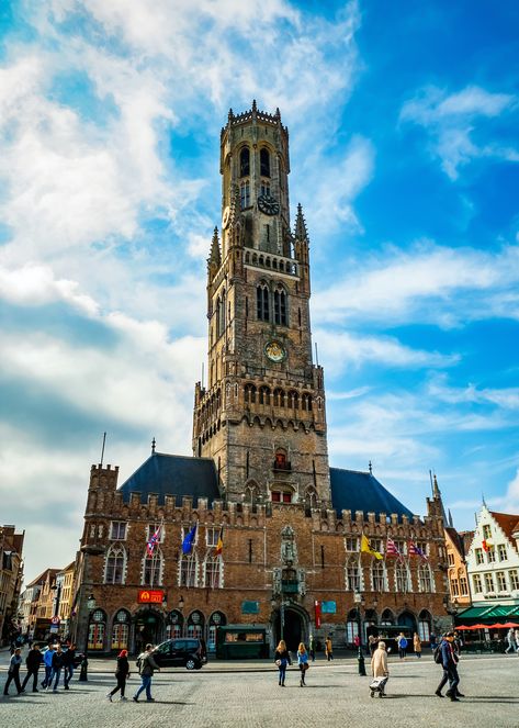 Belfry Tower, Bruges Belgium, Fear Of Flying, Gothic Architecture, Medieval Town, Belgium, Big Ben, Tower, Places To Visit