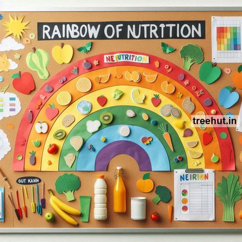 Healthy Food Bulletin Board Ideas and Healthy Food Activities for Elementary School | October Bulletin Board Ideas | Fall Nutrition Bulletin Board Ideas, Health Boards School, Healthy Eating School Project, Nutrition Board Ideas, Healthy Food Activities For Preschool Crafts, Food And Nutrition Project Ideas, Nutrition Project Ideas, Back To School Health Bulletin Boards, Healthy Food Bulletin Board