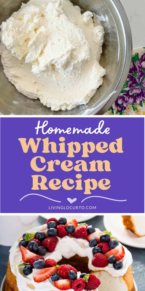 Quick and easy recipe for homemade whipped cream that's perfectly fluffy yet firm enough to hold its shape, complete with a handy hack for stabilization. Easy Homemade Whipped Cream, Whipped Topping Recipe, Coconut Cream Pie Easy, 3 Ingredient Recipe, Homemade Whipped Cream Recipe, Air Fryer Recipes Appetizers, Whipped Cream Recipe, Recipes With Whipping Cream, Party Crafts