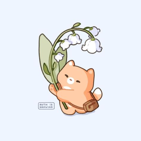 ⊹ Ruth ⊹ on Instagram: “Lily of the valley 🌱 I really love this plant! Its shape reminds me of little bells… I wish their petals could make that sound ♡ Sending…” Disney Character Drawings, Tomboy Art, Beach Art Painting, Cartoon Heart, Cat Doodle, Baby Illustration, Cute Animal Clipart, Japon Illustration, Creature Drawings