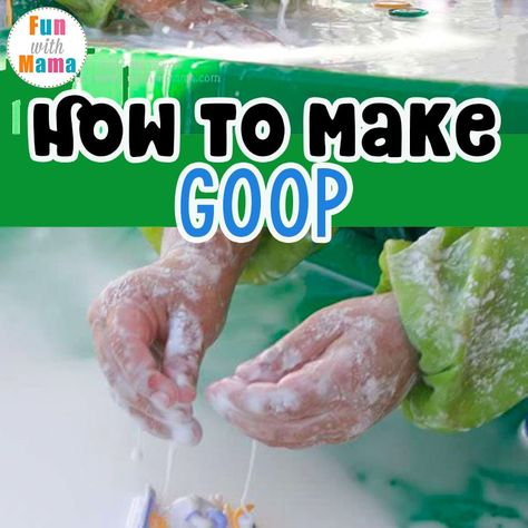 How To Make Goop With Cornstarch And Water - Fun with Mama Schema Play, Wild Expression, Shampoo Slime, Make Slime Without Glue, Goop Recipe, How To Make Oobleck, Slime Without Glue, Ways To Make Slime, Cornstarch And Water