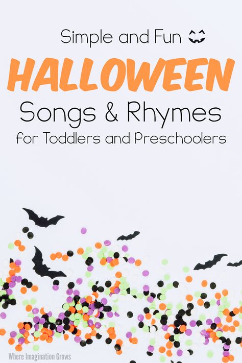 Fingerplays For Toddlers, Halloween Songs For Preschoolers, Halloween Songs For Toddlers, Halloween Nursery Rhymes, Kids Halloween Songs, Halloween Storytime, Halloween Rhymes, Rhymes For Toddlers, Rhyming Preschool