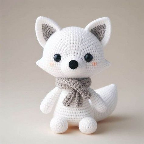 Crochet White Fox Amigurumi Free Pattern - All Amigurumi Crochet Arctic Fox Pattern Free, White Amigurumi Free Pattern, Amigurumi Fox Free Pattern, Fox Crochet Pattern Free, Fox Amigurumi Free Pattern, Crochet Fox Pattern Free, Volpe Artica, Amigurumi Fox Pattern, Fox Amigurumi