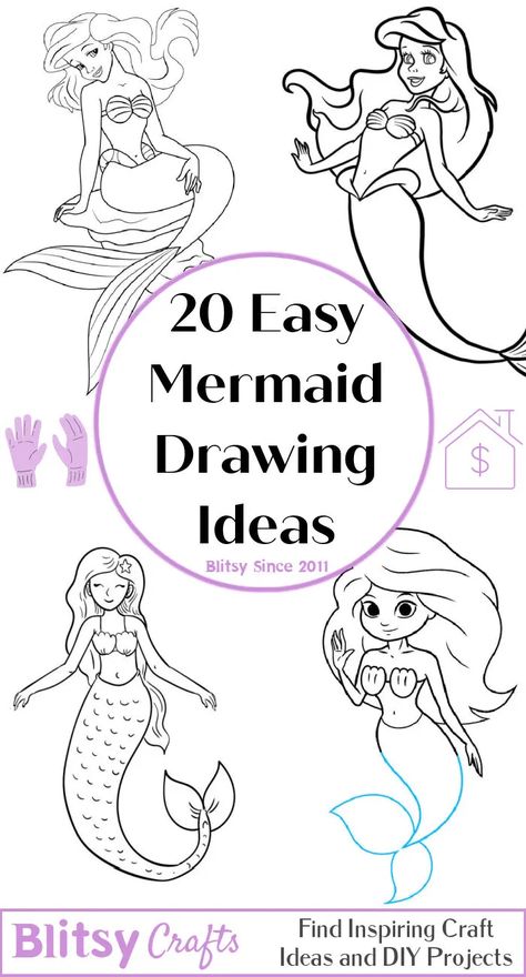 20 Easy Mermaid Drawing Ideas - How To Draw A Mermaid Mermaid Drawing Ideas, Mermaid Drawing Tutorial, Realistic Mermaid Drawing, Popular Coloring Pages, Easy Mermaid Drawing, Mermaid Tail Drawing, Draw A Mermaid, Mermaid Tutorial, Diy Mermaid Tail