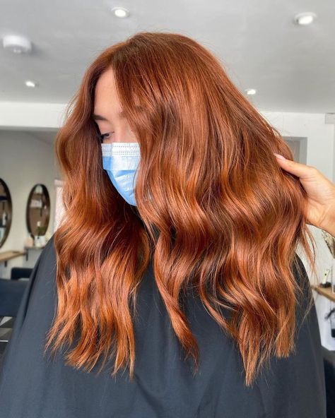 Neon Hair Color, Red Balayage Hair, Wella Hair Color, Professional Hair Color, Neon Hair, Ginger Hair Color, Wella Hair, Copper Hair Color, Balayage Hair Blonde