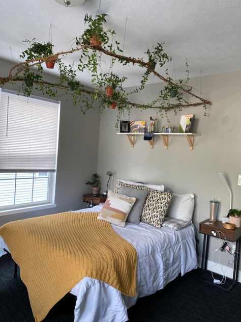 Plants Over Bed, Plant Canopy, Canopy Bed Diy, Diy Canopy, Diy Headboards, Bedroom Remodel, Bed Diy, Diy Headboard, Bed Canopy