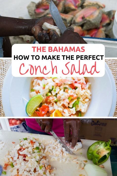 Conch Salad Recipe, Conch Recipes, Bahamas Food, Vacation Bahamas, Conch Salad, Bahamian Food, Conch Fritters, Ceviche Recipe, Food Types