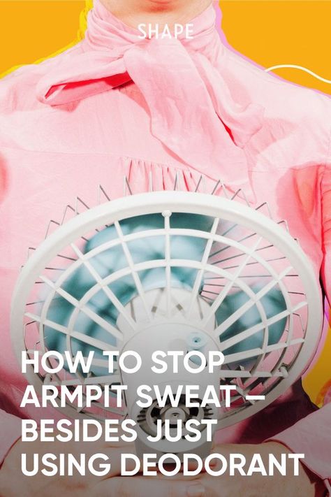 Whether you're looking to ease moisture temporarily or end it for good, these expert tips on how to stop armpit sweat will help you stay dry. #sweat #healthandwellness Sweaty Armpit Hacks, How To Stop Sweating Armpits, How To Reduce Sweating Armpits, Woman Armpit Sweat, Stop Armpit Sweat, Botox Injection, Stop Sweating, Sweaty Hands, Sweat Pads