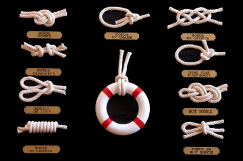 noeuds-marins Diy Hanging Chair, Scout Knots, Photo Wall Display, Deco Marine, Marine Decor, Knots Guide, Nautical Knots, Sailor Knots, Diy Earrings Polymer Clay