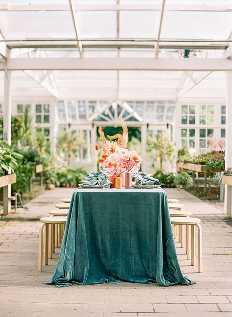 The Best Wedding Flower Ideas of 2019 » Hey Wedding Lady Picture Wedding Centerpieces, Velvet Tablecloth, Green Wedding Colors, Green Inspiration, Greenhouse Wedding, Diy Wedding Flowers, Wedding Tablescapes, Wedding Table Centerpieces, Seattle Wedding